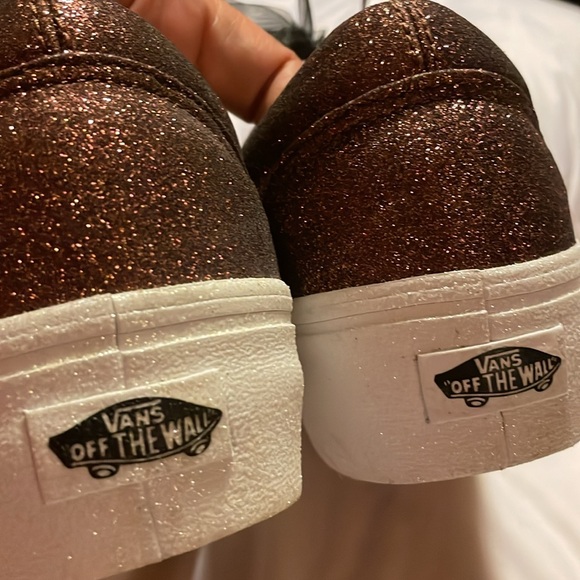 NEW Women's Vans Old Skool Platform Maroon Wild Aster Glitter - Picture 6 of 6